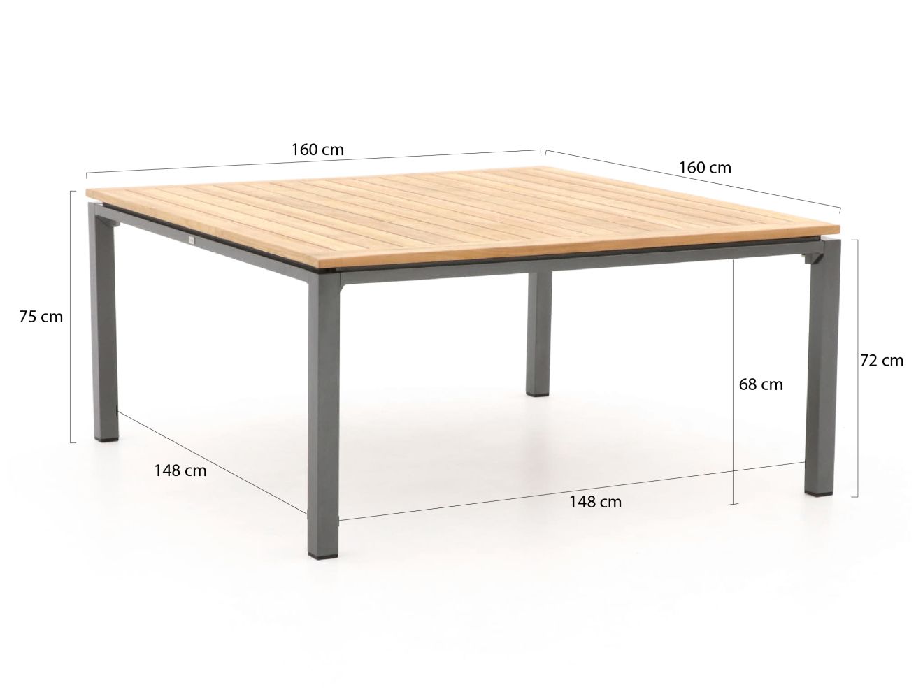 Bellagio Linosa Gartentisch 160x160x75cm günstig online kaufen
