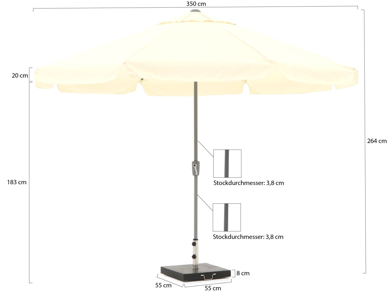 Shadowline Aruba Sonnenschirm ø 350 cm günstig online kaufen
