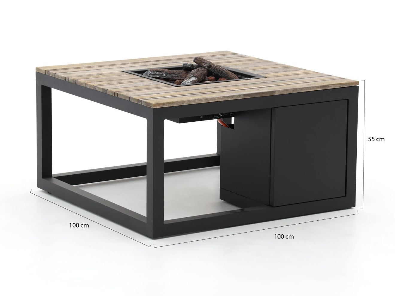 Cosiraw Lounge Feuertisch 100x100x55 cm Grau