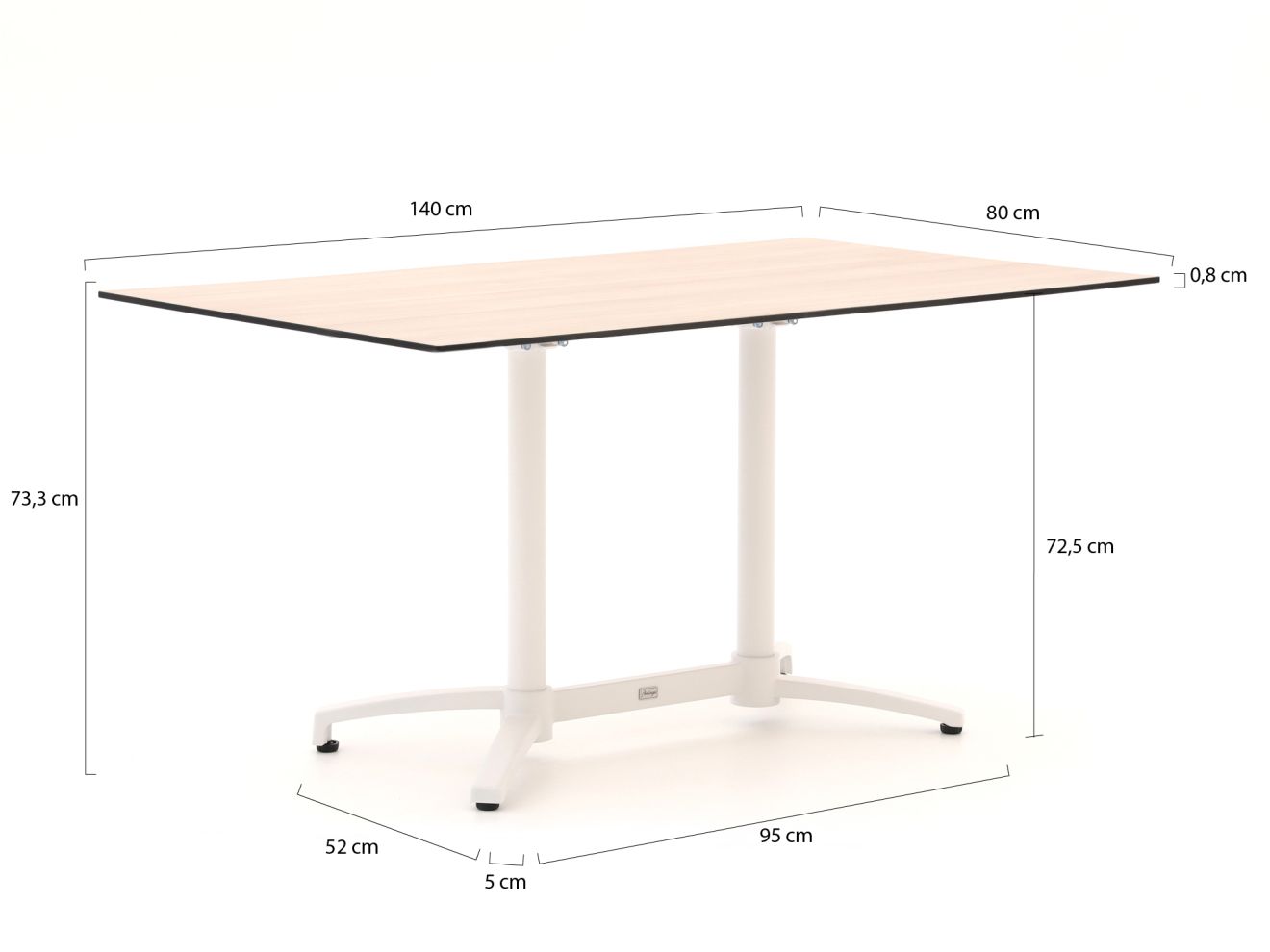 Bellagio Canzo Gartentisch klappbar 140x80x73 cm günstig online kaufen