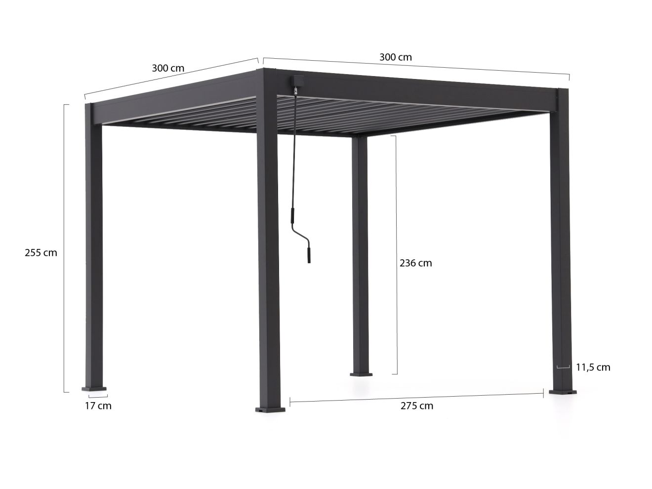 Cedrino Pergola 300x300x255 cm