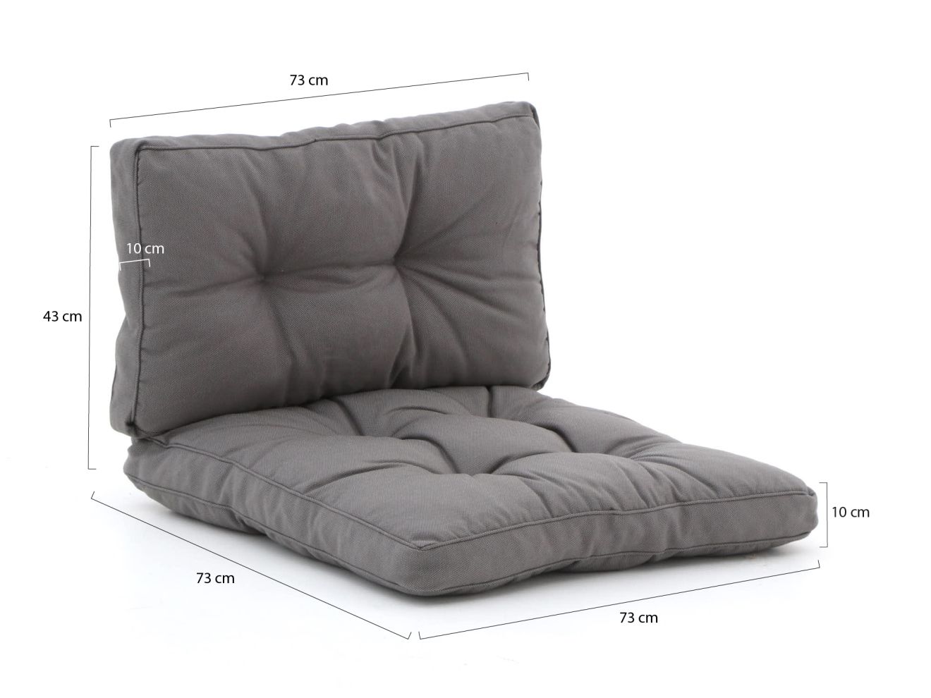 Madison Florance Loungekissen Sitz ca. 73x73 cm Rücken ca. 73x43 cm Grau 73x73cm