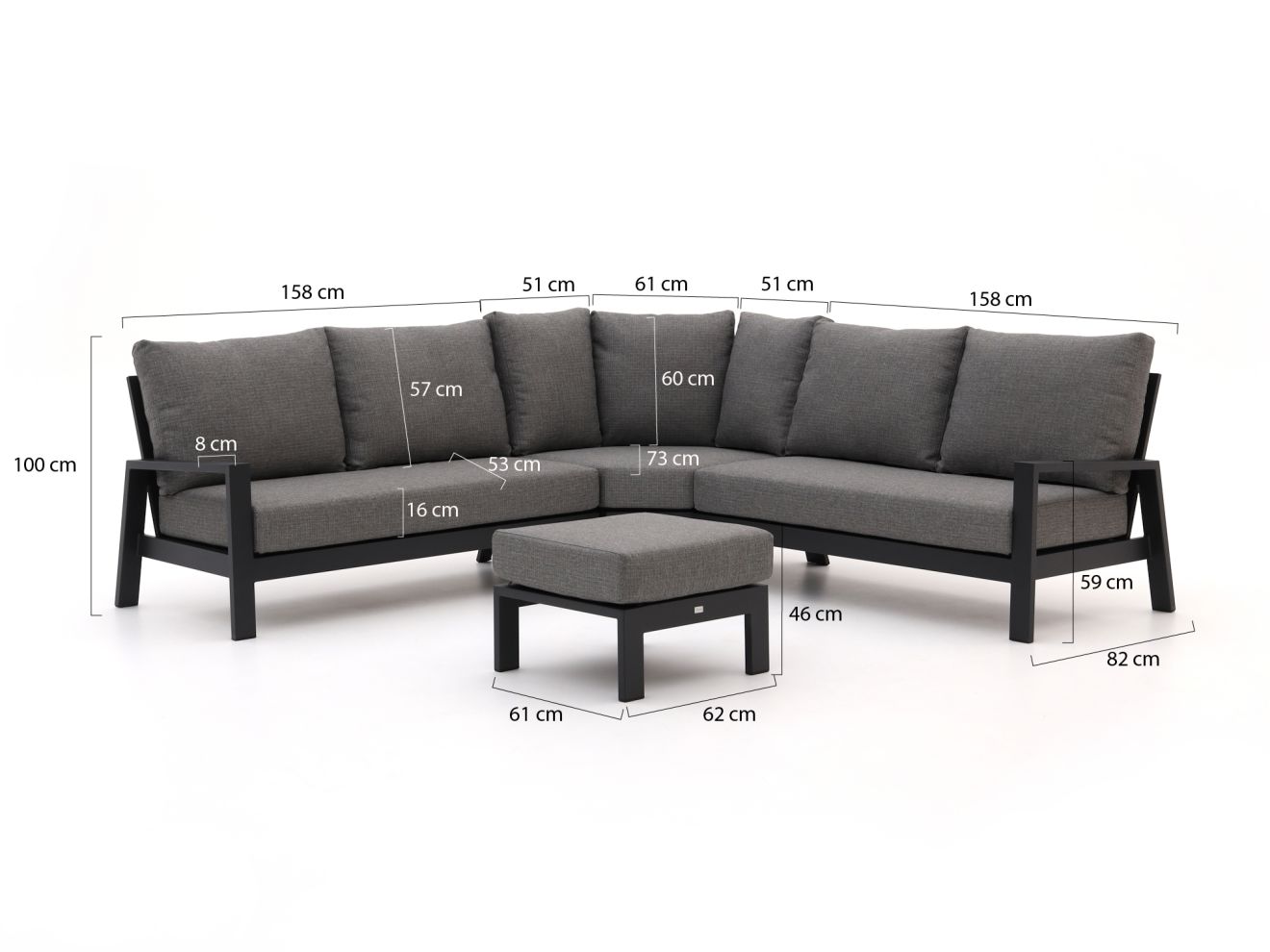 Bellagio Musone Ecklounge-Set 4-teilig Grau 239.5x239.5cm Rabatt: 20 %