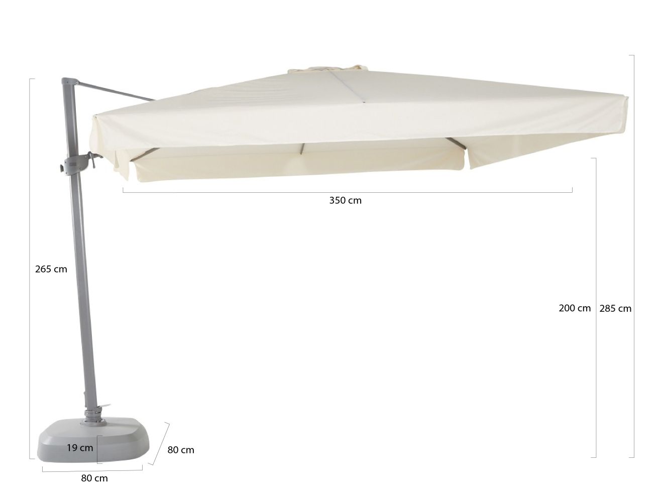 Shadowline Miami Ampelschirm 300x300 cm Weiß  Rabatt: 20 %