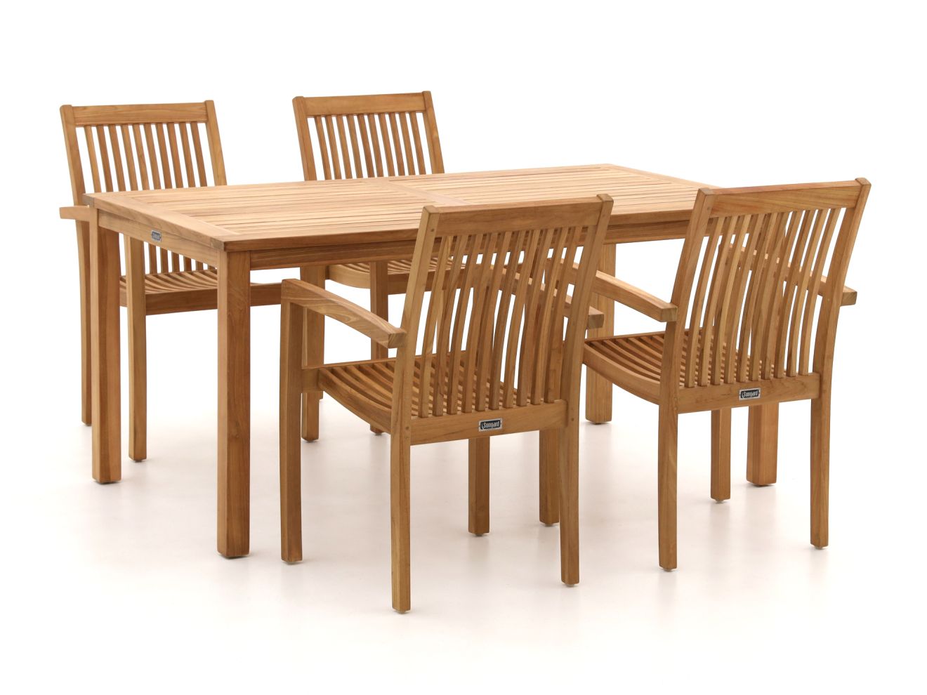 Sunyard Jakarta/Liverpool 160cm Gartenmöbel-Set 5-teilig Stapelbar günstig online kaufen