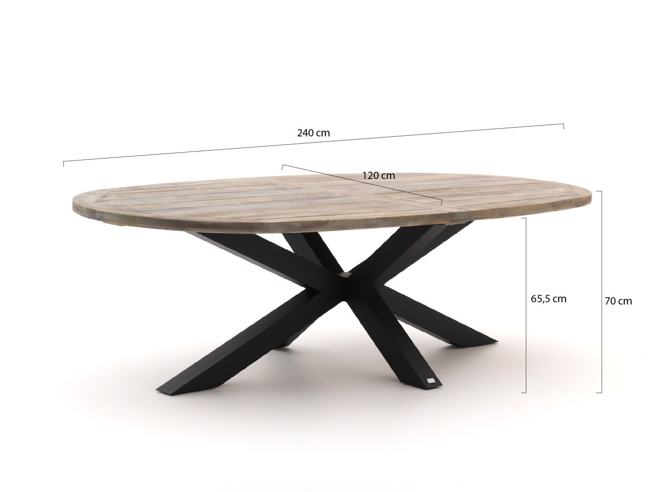 Bellagio Induno Ellips Low Dining Gartentisch 240x120 cm günstig online kaufen