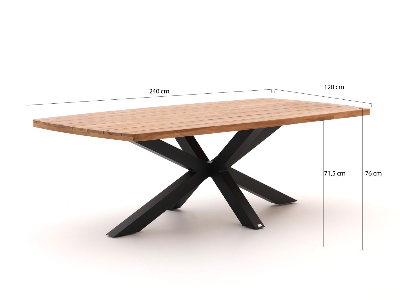Bellagio Marudo/Induno Deens Ovaal 240cm dining tuinset 7-delig stapelbaar  240cm