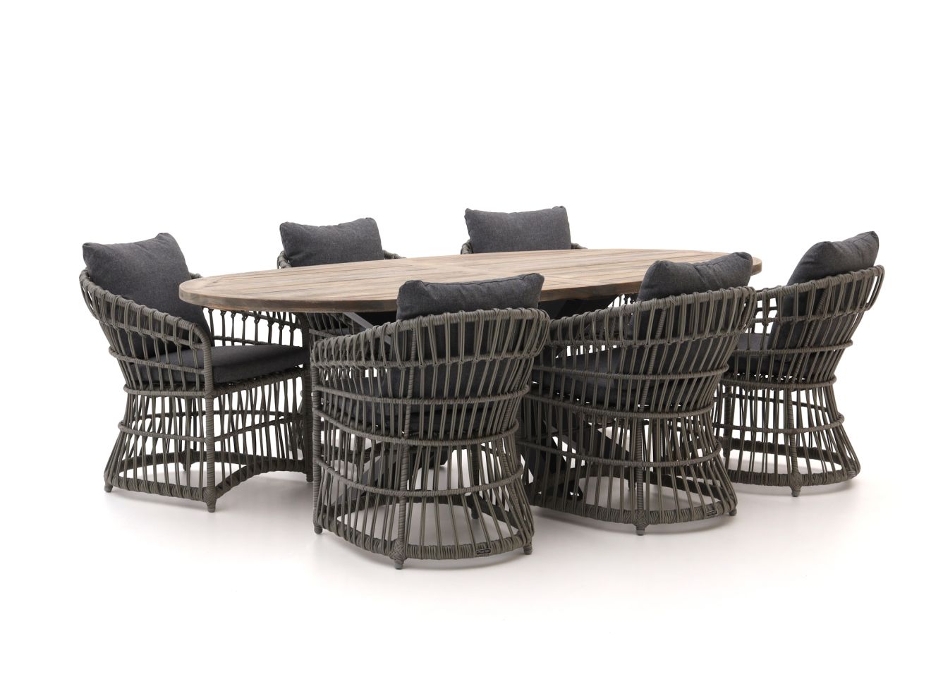 Intenso Cameri/ROUGH-Y Ellips 240 cm Gartenmöbel-Set 7-teilig günstig online kaufen