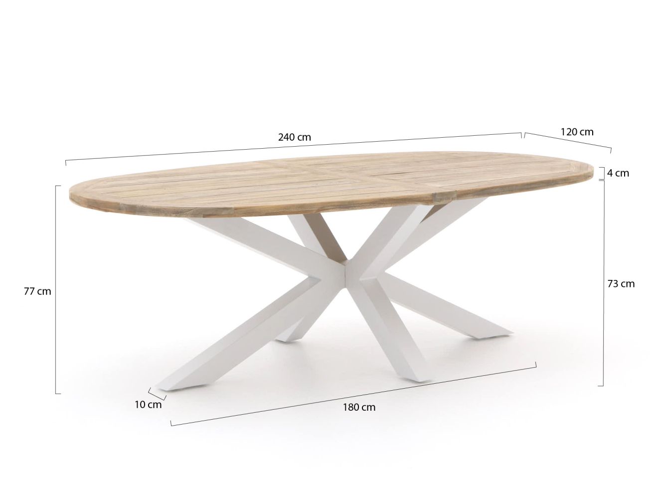 Manifesto Rivola/ROUGH-Y Ellipse 240 cm Gartenmöbel-Set 7-teilig Weiß  Rabatt: 26 %