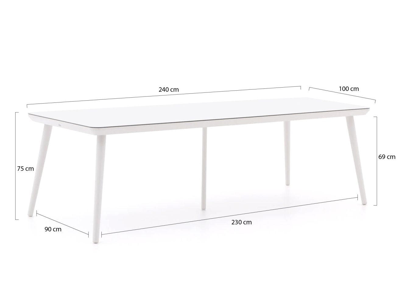 Hartman Delphine/Sophie Studio 240 cm Gartenmӧbel-Set 7-teilig Weiß