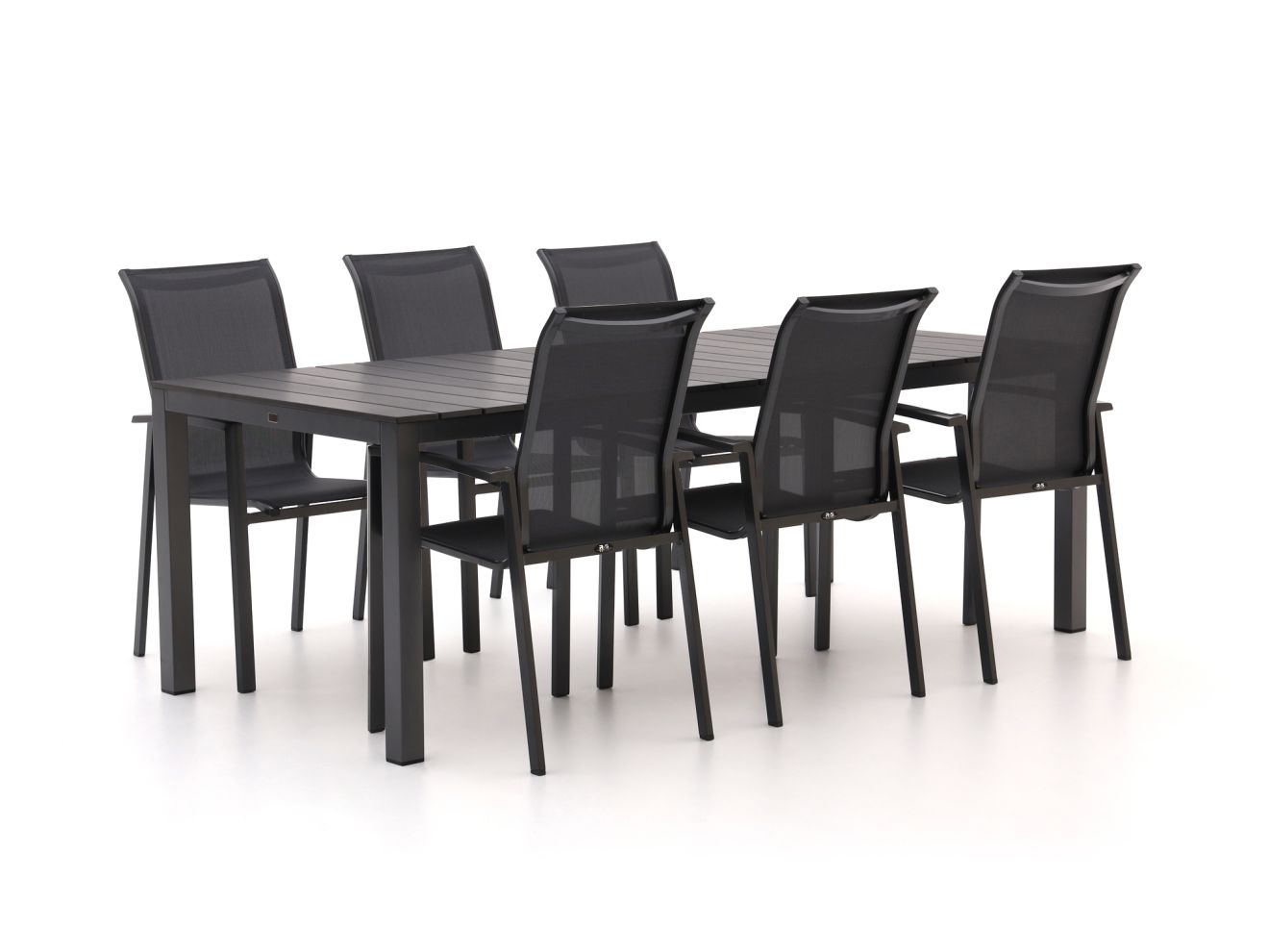 R&S design Centallo/Fidenza 220 cm Gartenmöbel-Set 7-Teilig Stapelbar günstig online kaufen