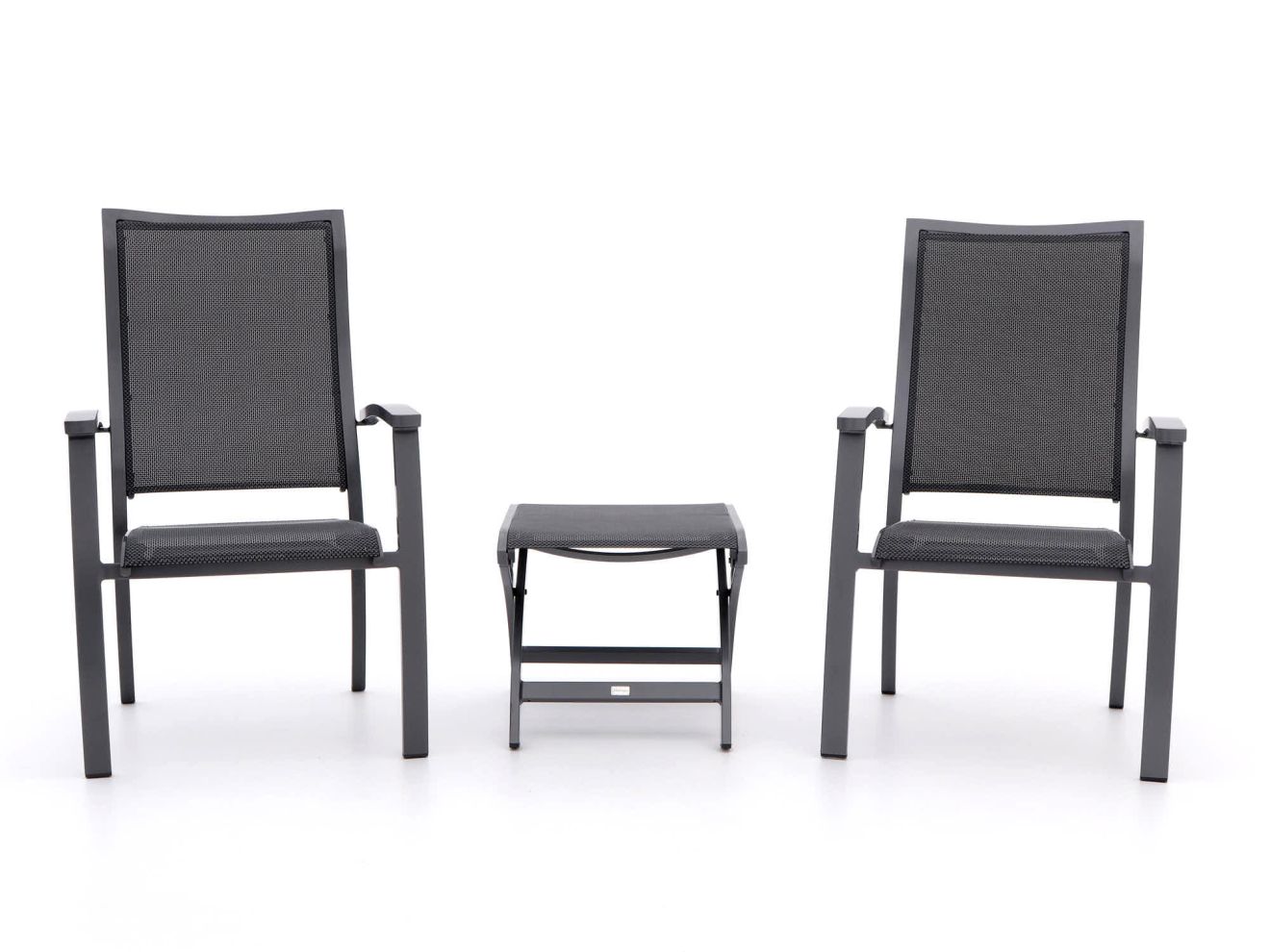 Bellagio Lugo/Pronto Balkonmöbel-Set 3-teilig stapelbar Grau  Rabatt: 23 %