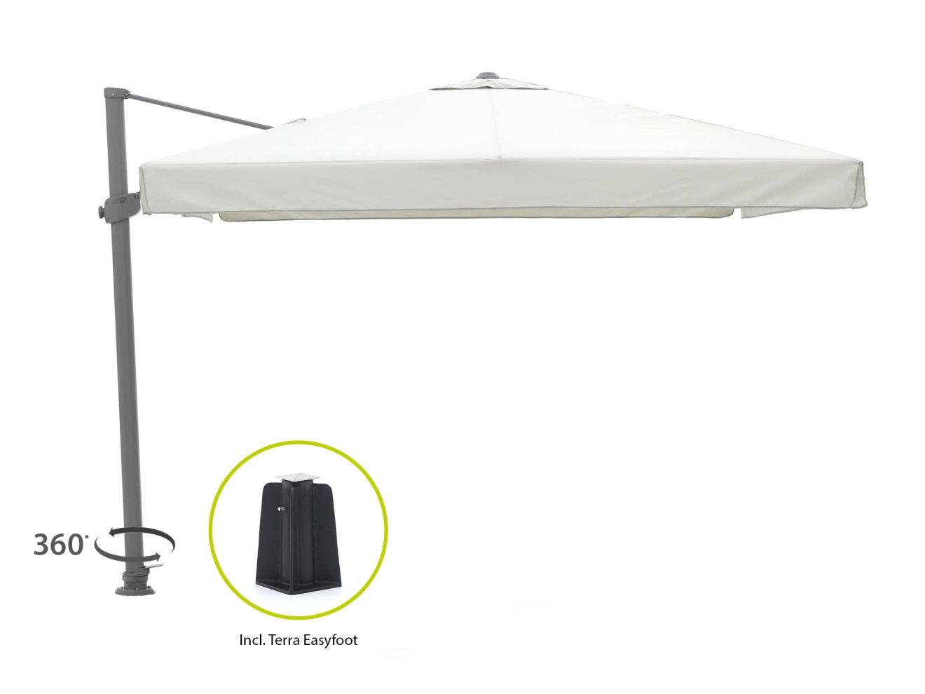 Shadowline Miami Ampelschirm 300x300 cm Weiß  Rabatt: 18 %