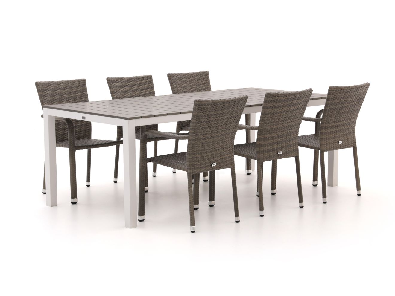 Forza Fossano/Fidenza 220 cm Gartenmöbel-Set 7-teilig stapelbar günstig online kaufen