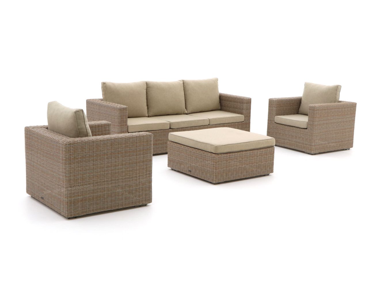 Intenso Carpino Sessel-Sofa Lounge-Set 4-teilig