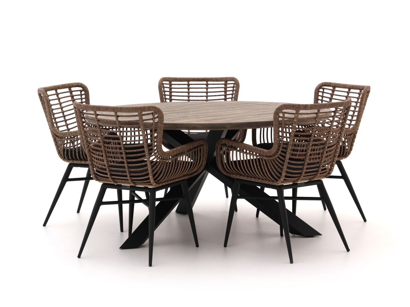 Intenso Asti/Rough-Y Ø 150 cm Gartenmöbel-Set 6-teilig günstig online kaufen