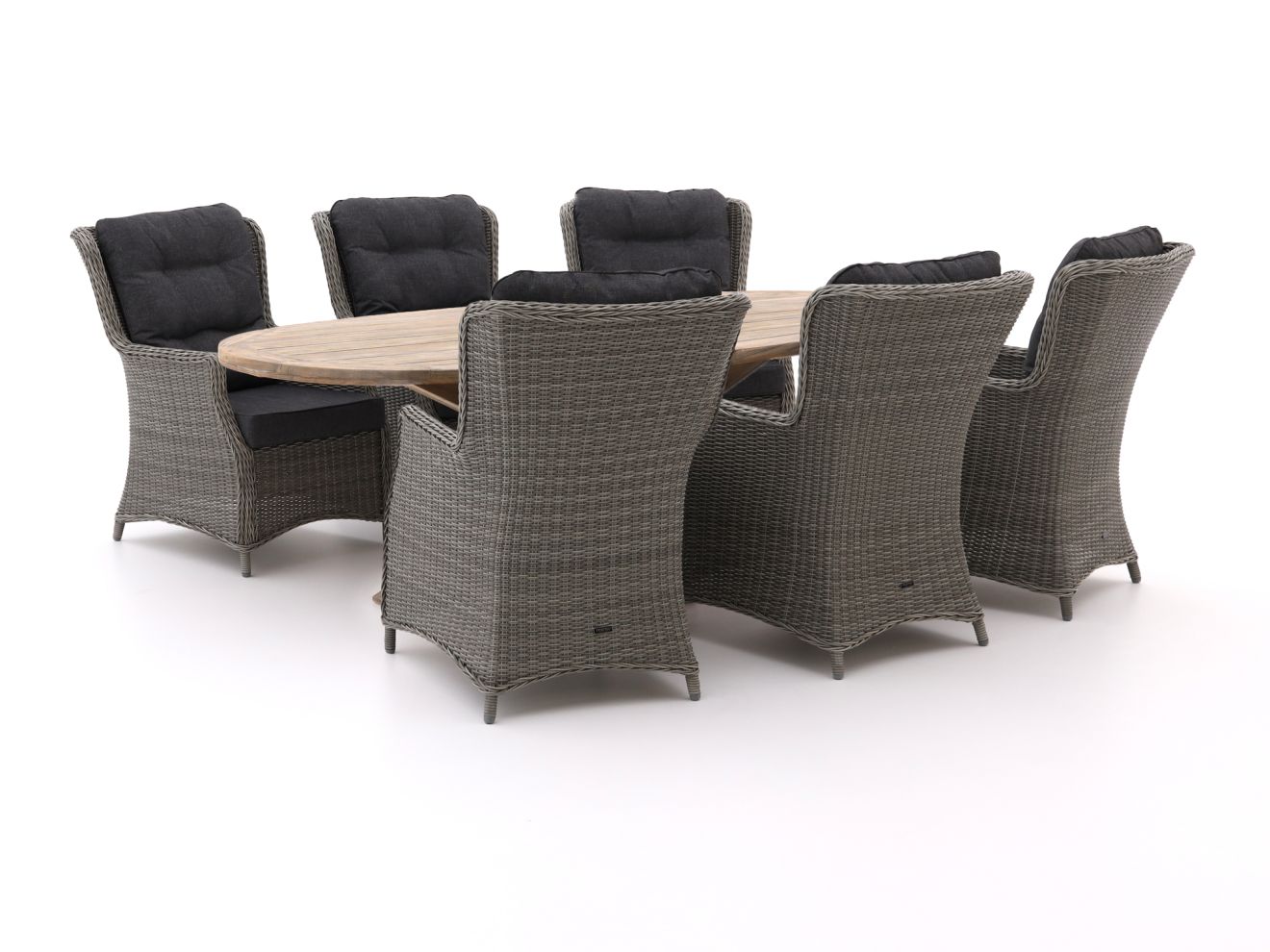 Intenso Milano/ROUGH-Y Ellips 240 cm Gartentisch Lounge-Set 7-teillig