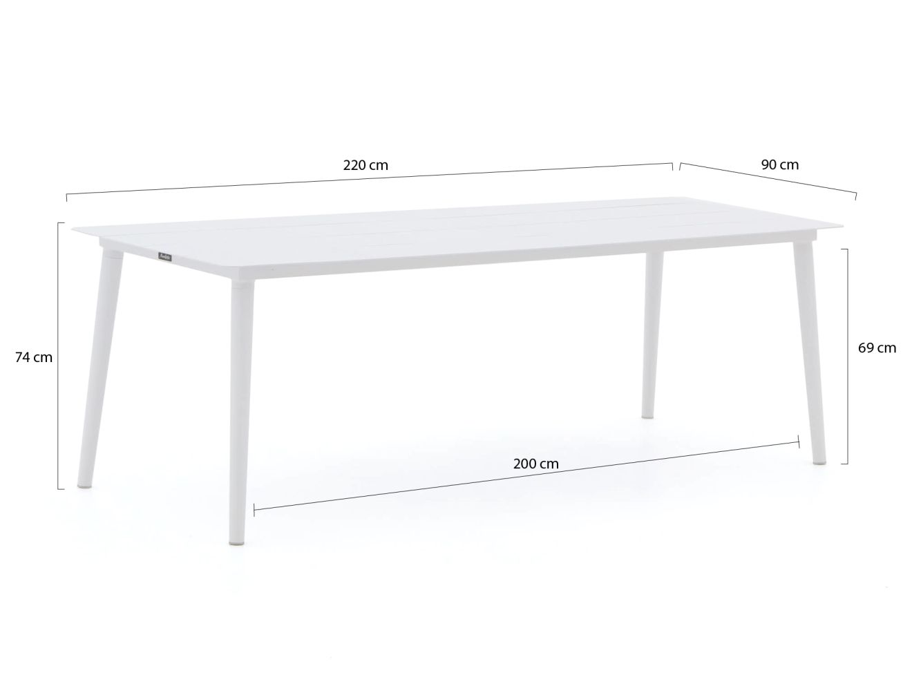 Bellagio Dranera/Sora 220 cm Gartenmöbel-Set 7-teilig stapelbar Weiß  Rabatt: 20 %