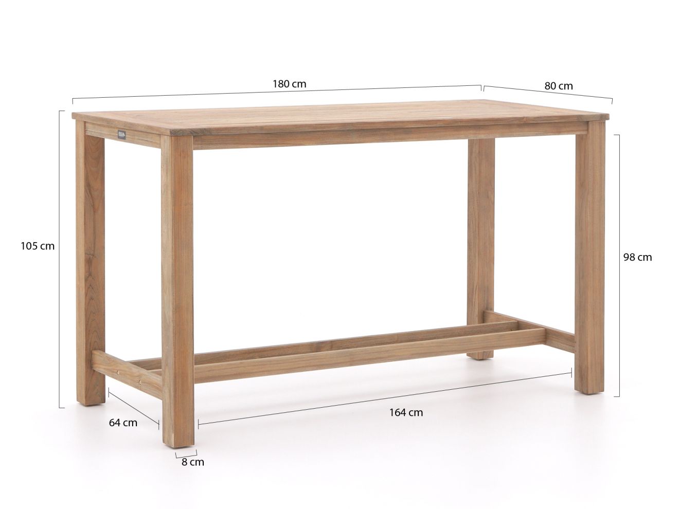 Forza Pazzia/ROUGH-X 180 cm Gartenbar-Set 5-teilig stapelbar Braun