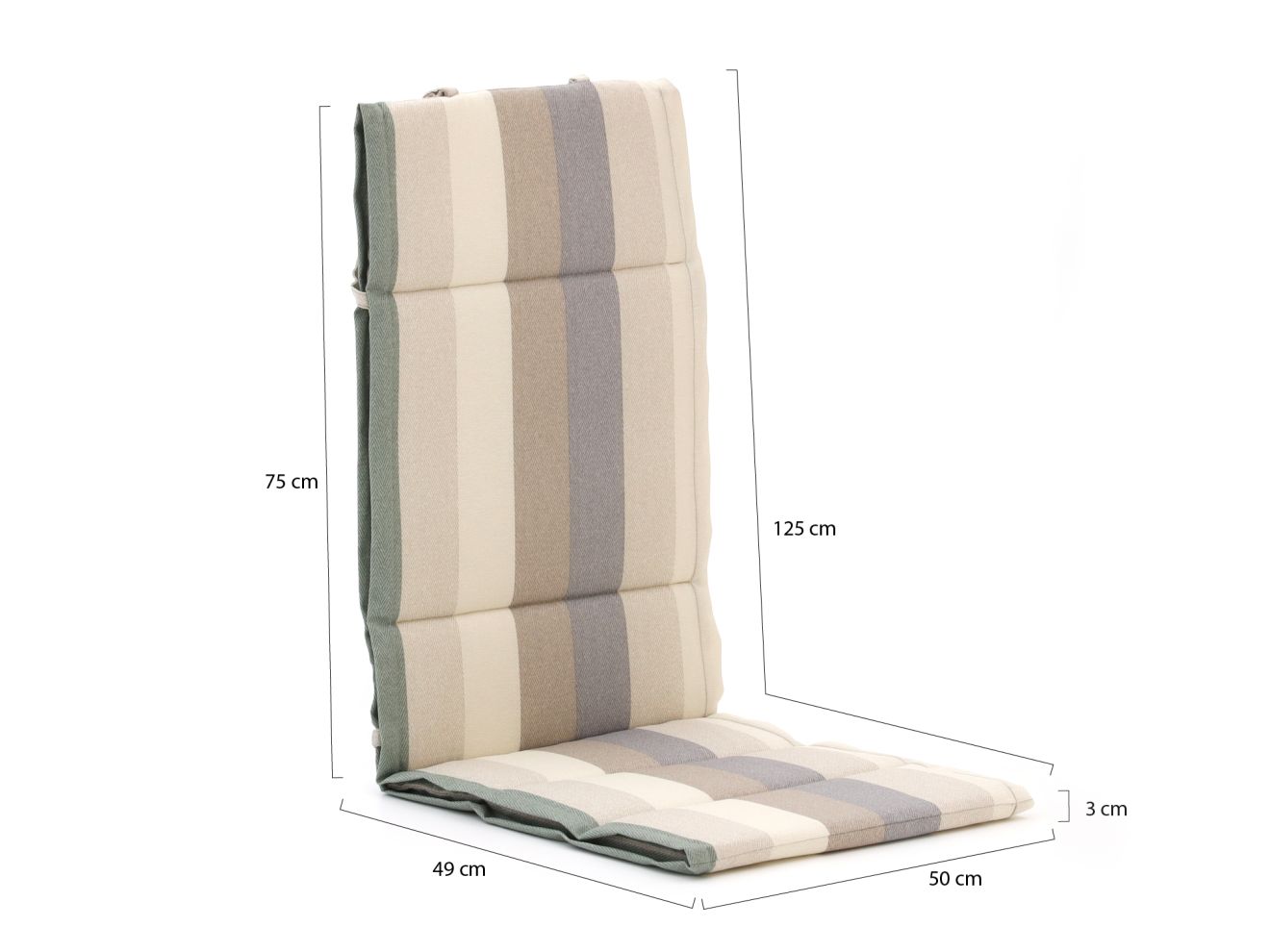 Madison Auflage Hochlehner dünn 125x50  cm Taupe 125x50cm Rabatt: 33 %