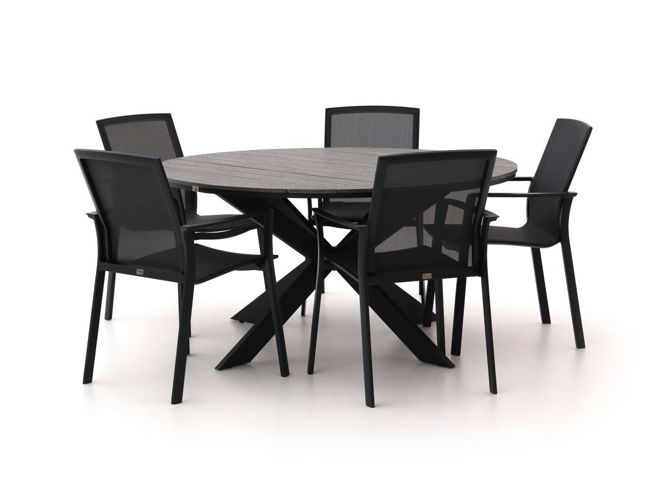 Bellagio Dranera/Fidenza ø 149 cm Gartenmöbel-Set 6-teilig stapelbar günstig online kaufen