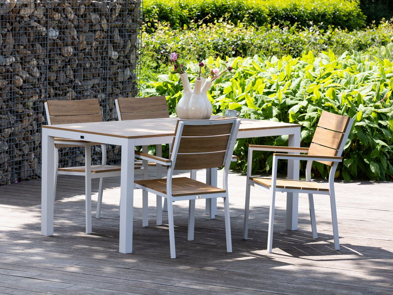 Bellagio Fidenza 160 cm Gartenmöbel-Set mit Sofa 4-Teilig Stapelbar Weiß  Rabatt: 21 %