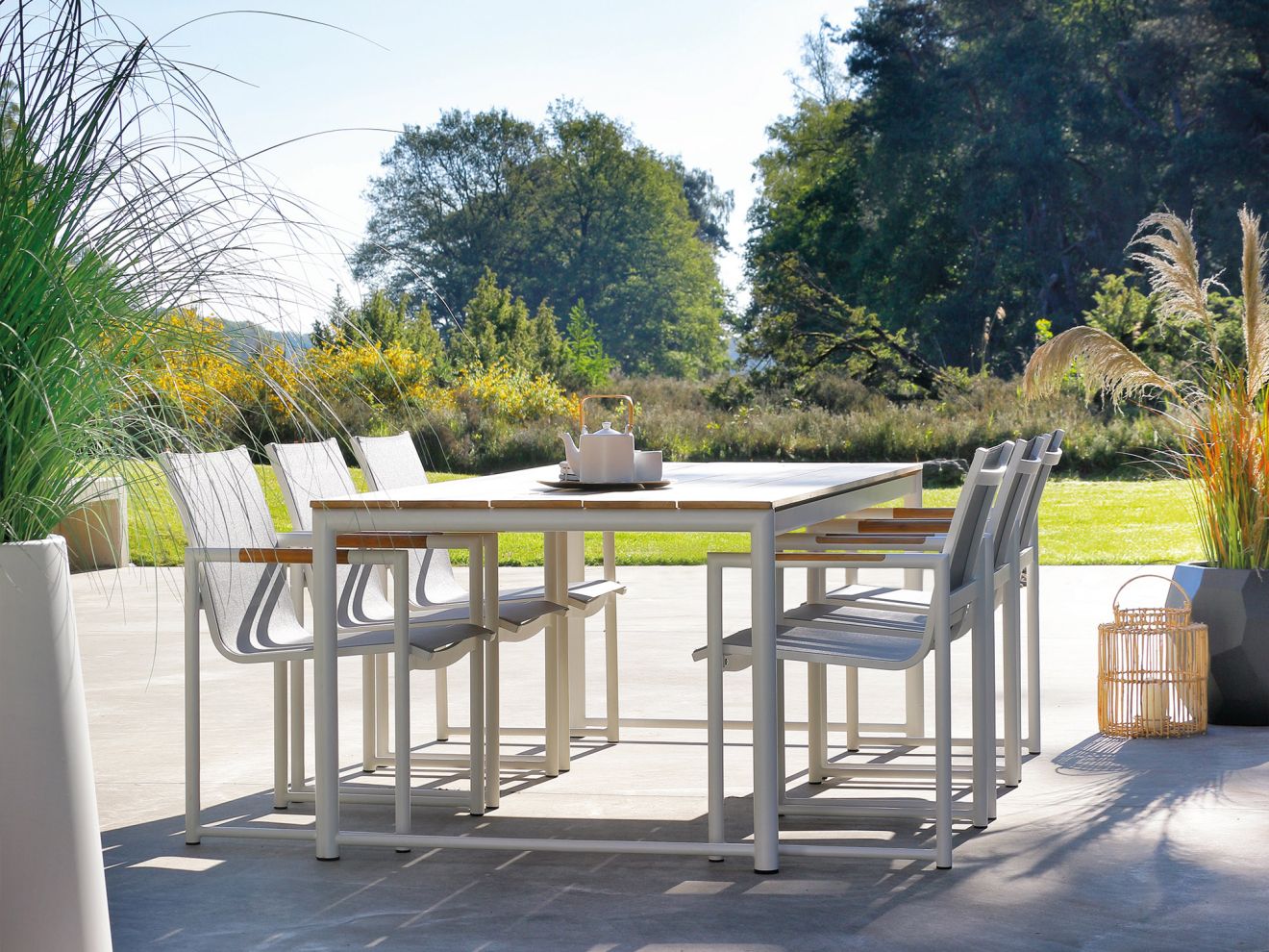 Hartman Fontaine Gartentisch 220x100 cm Weiß