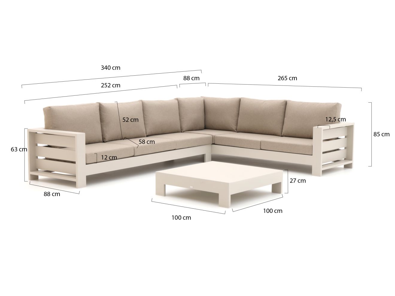 Bellagio Avolo Ecklounge-Set 3-teilig re... Bellagio Avolo Ecklounge-Set 3-teilig re...