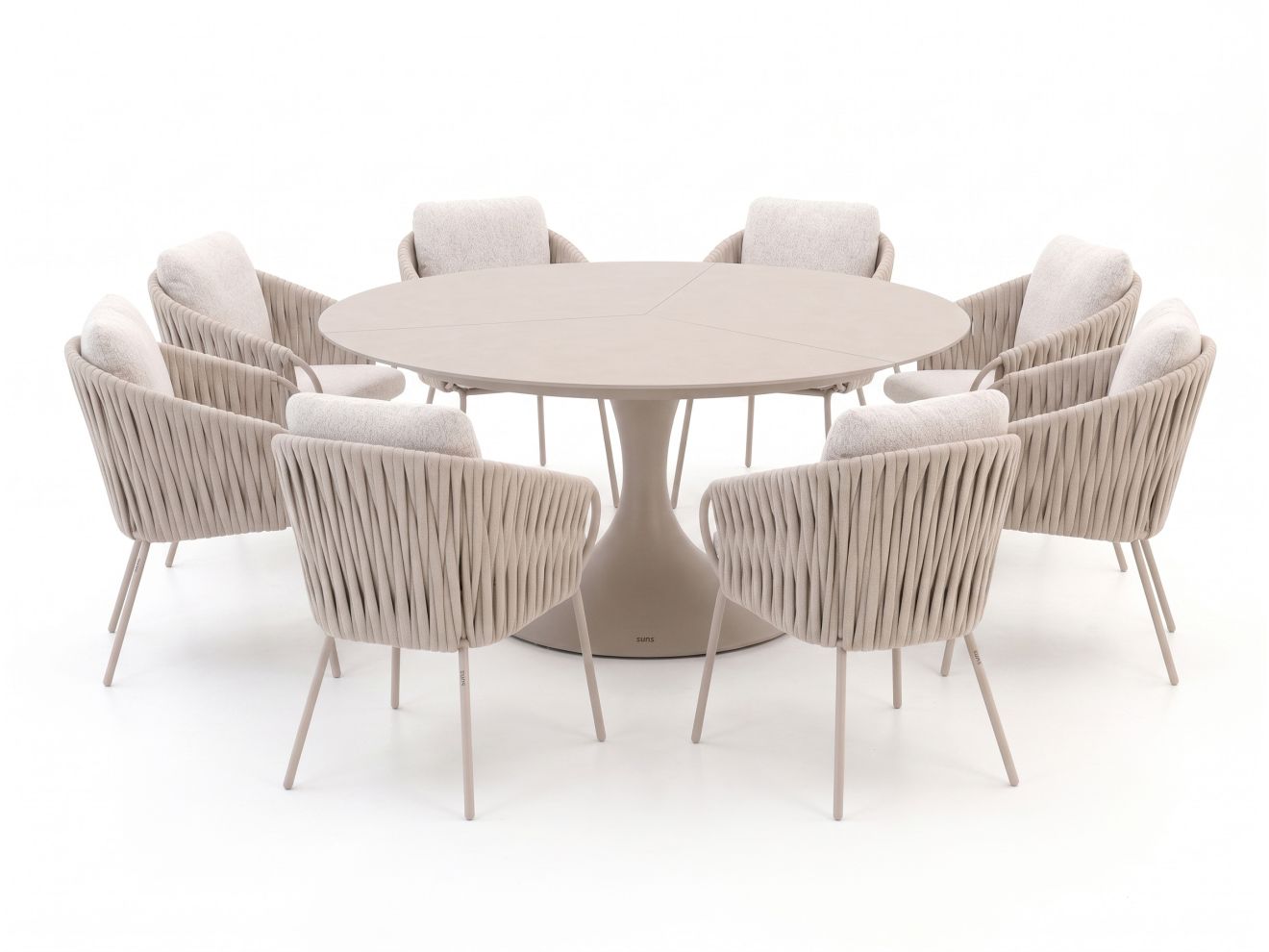 + 15 % Kassenrabatt | SUNS Dolce/Nova ø 170 cm Gartenmöbel-Set 9-teilig