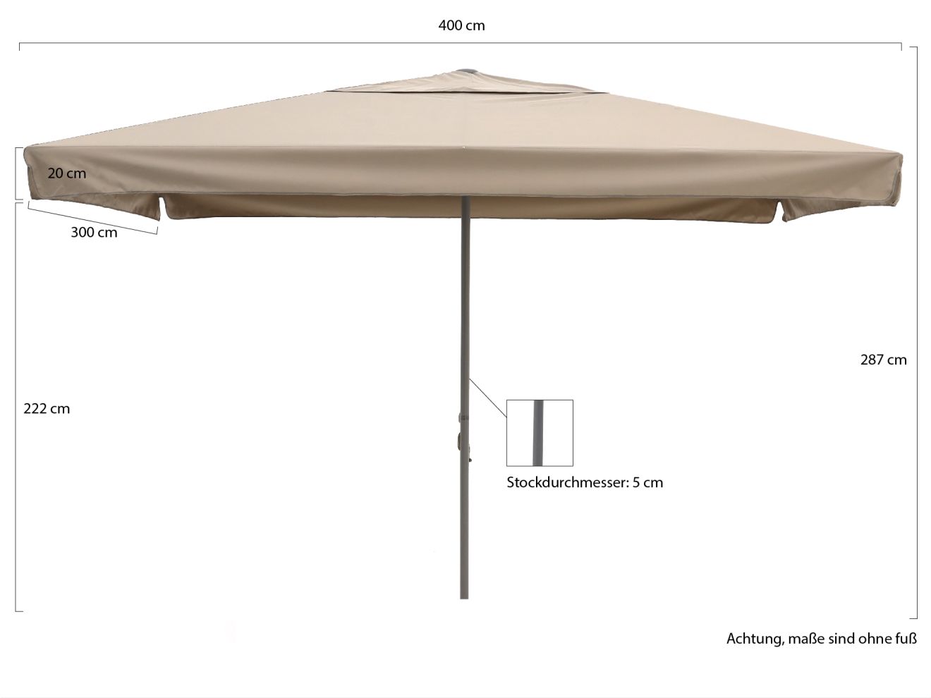 Shadowline Bonaire Sonnenschrim 400x300 cm günstig online kaufen