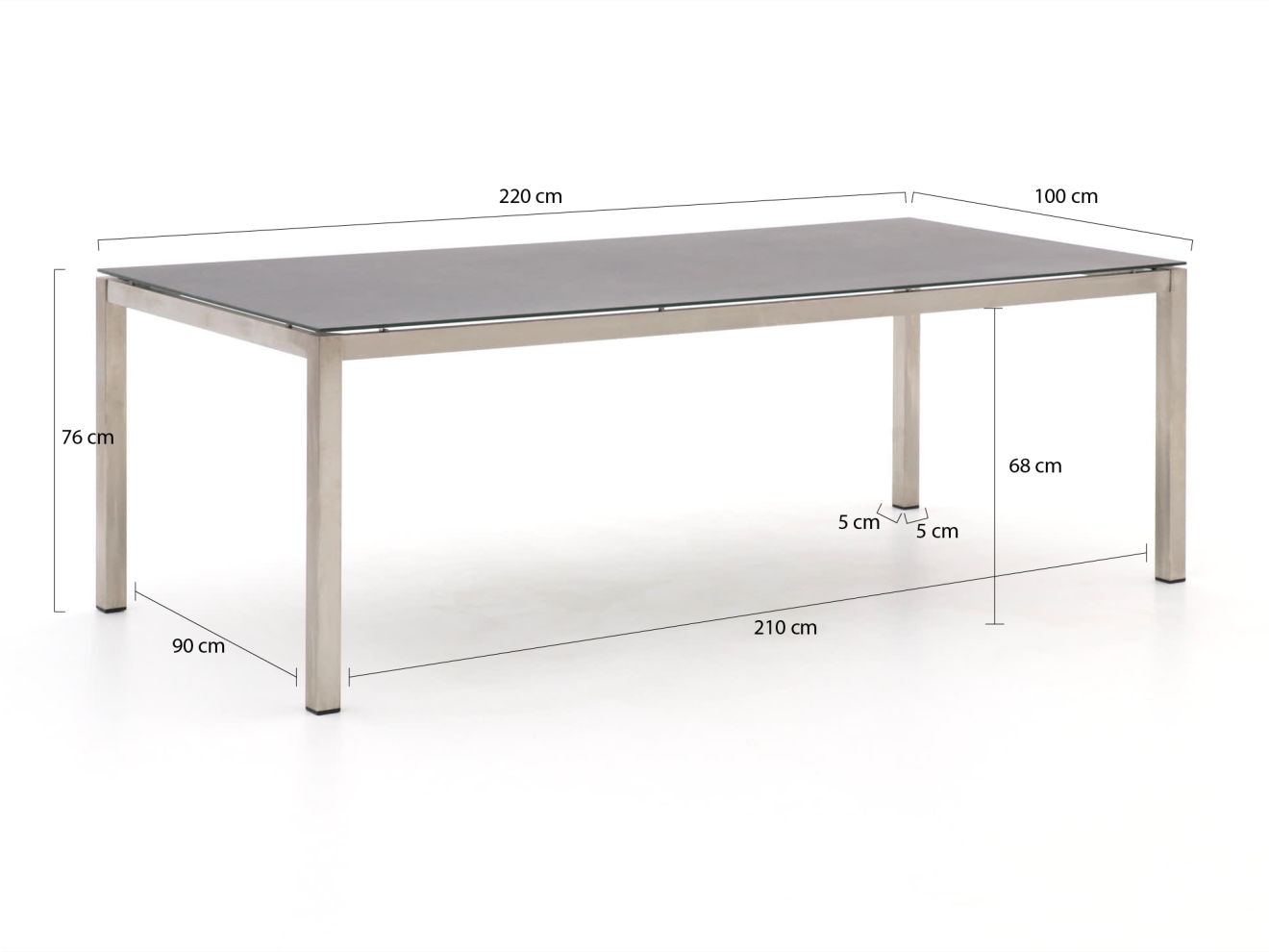 Bernstein Freiburg Esstisch 220x100x76 cm Grau 220x100cm Rabatt: 20 %