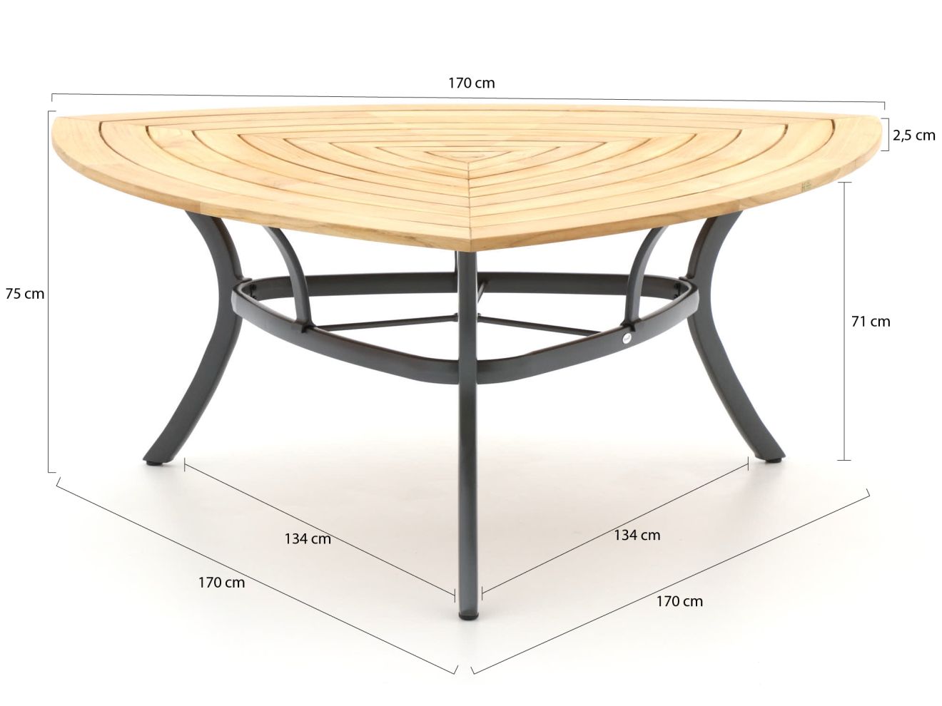 Hartman Da Vinci/Triangular 170 cm Gartenmöbel-Set 7-teilig Grau