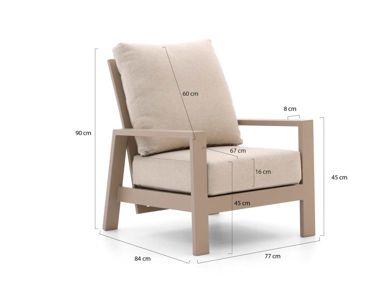 Tierra Outdoor Musone Gartensessel verstellbar Taupe