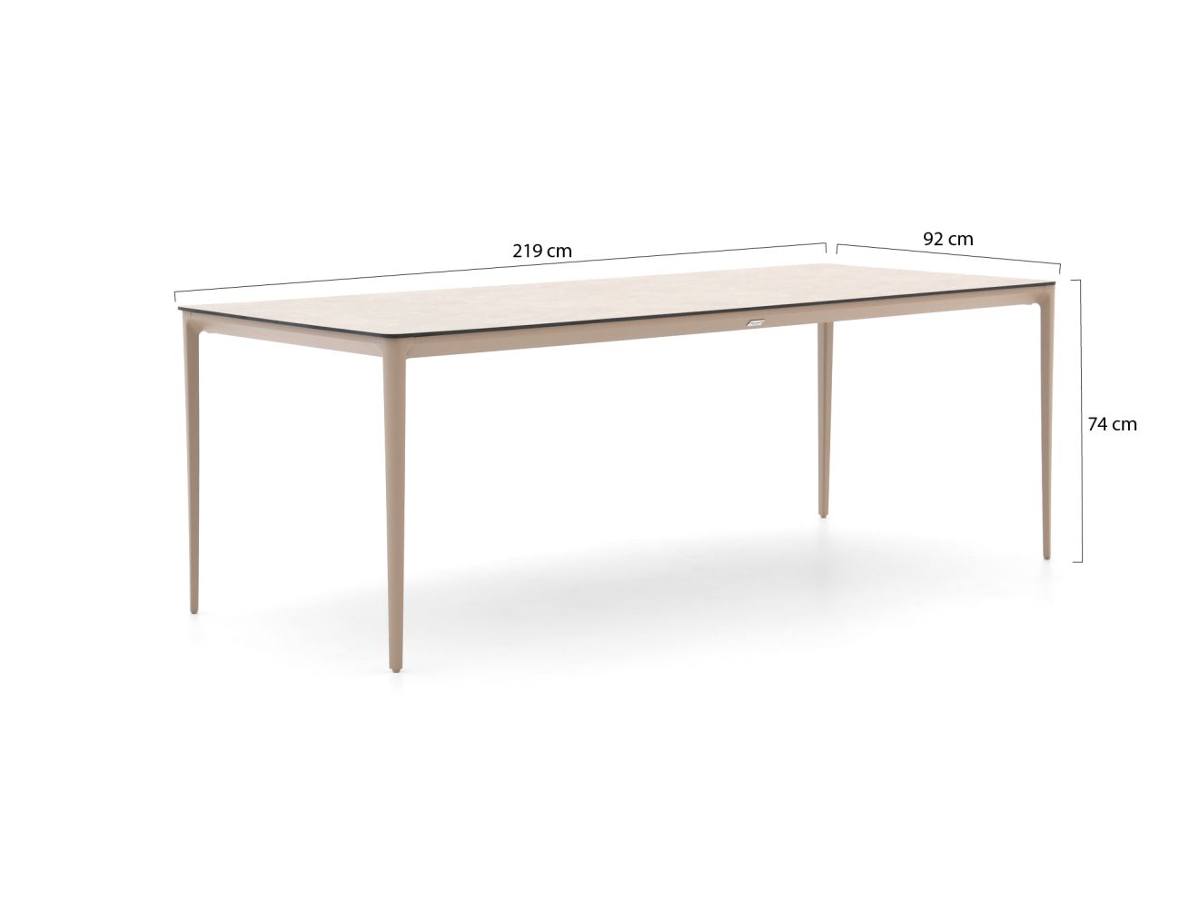Tierra Outdoor Elegante Gartentisch 219x92x74 cm Taupe
