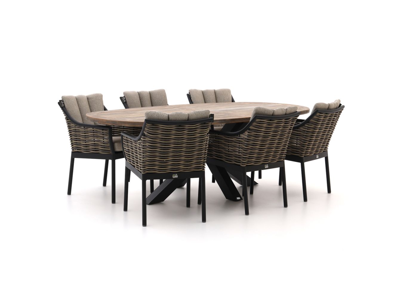 Apple Bee Milou/ROUGH-Y Ellips 240cm Esstischgruppe 7-teilig günstig online kaufen