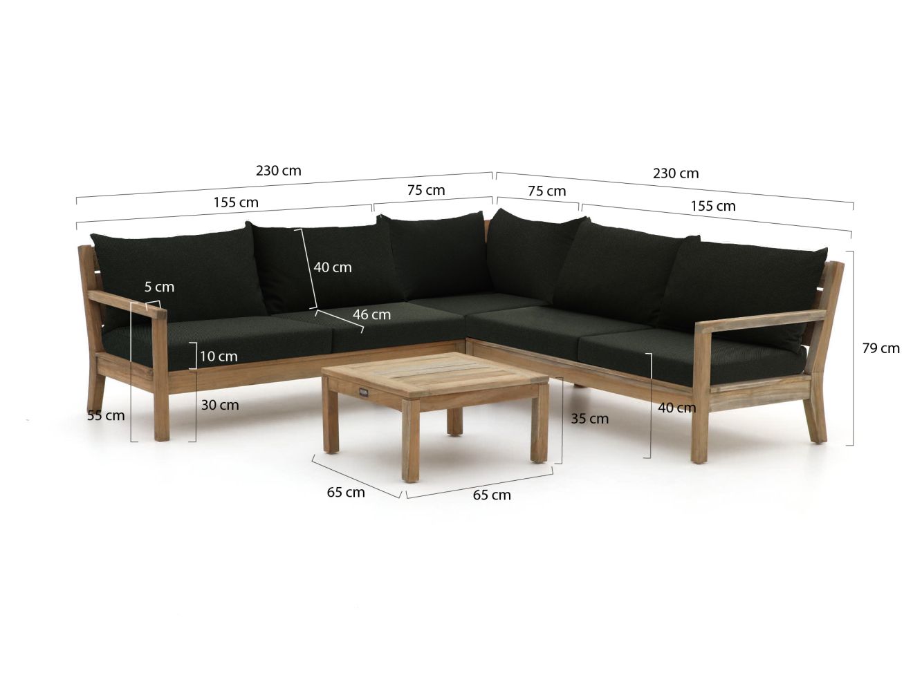 ROUGH Batang Ecklounge-Set 4-teilig Braun 230x230cm Rabatt: 20 %