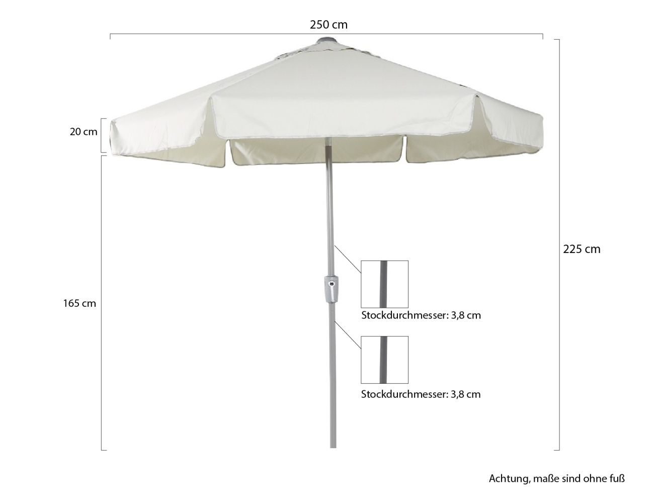 Shadowline Aruba Sonnenschirm ø 250 cm ...