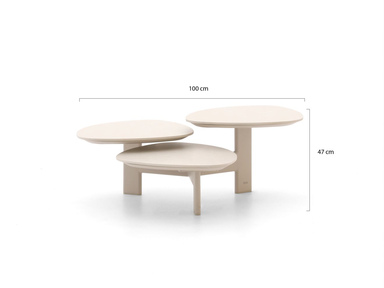 SUNS Casto Butterfly Loungetisch 100x100x47 cm drehbar Taupe SUNS Casto Butterfly Loungetisch 100x100x47 cm drehbar Taupe