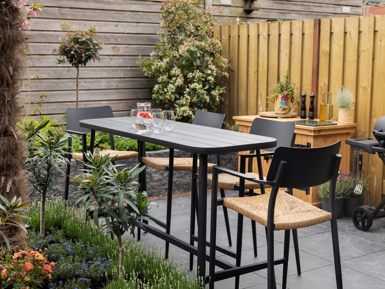 Bellagio Cino 175 cm Gartenbar-Set 5-Teilig Stapelbar Grau  Rabatt: 19 %