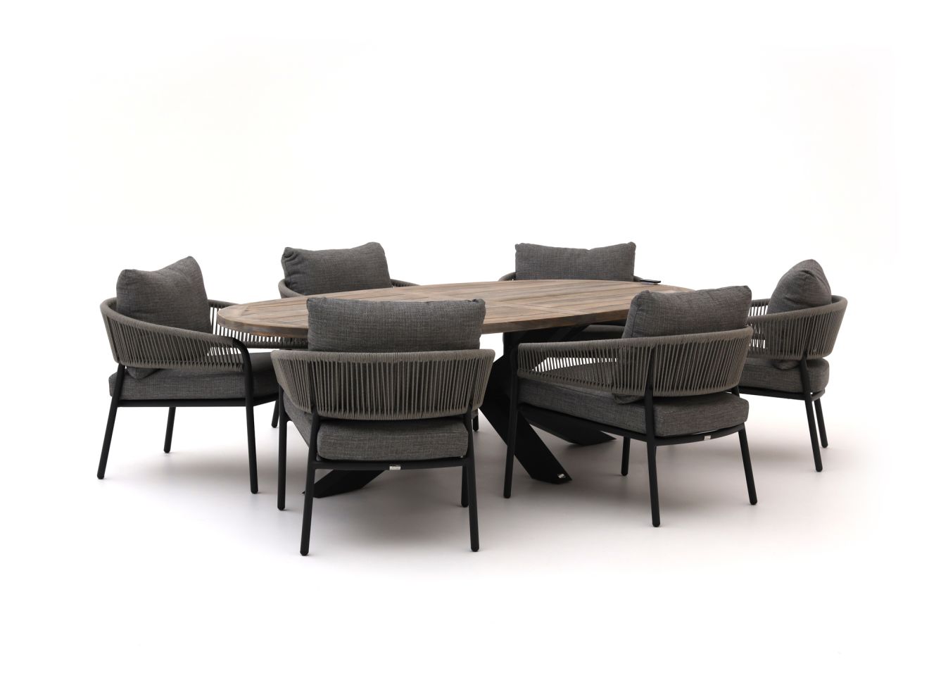 Bellagio Nova Siri /ROUGH-Y Ellips 240cm Low Gartenmöbel-Set 7-teilig günstig online kaufen