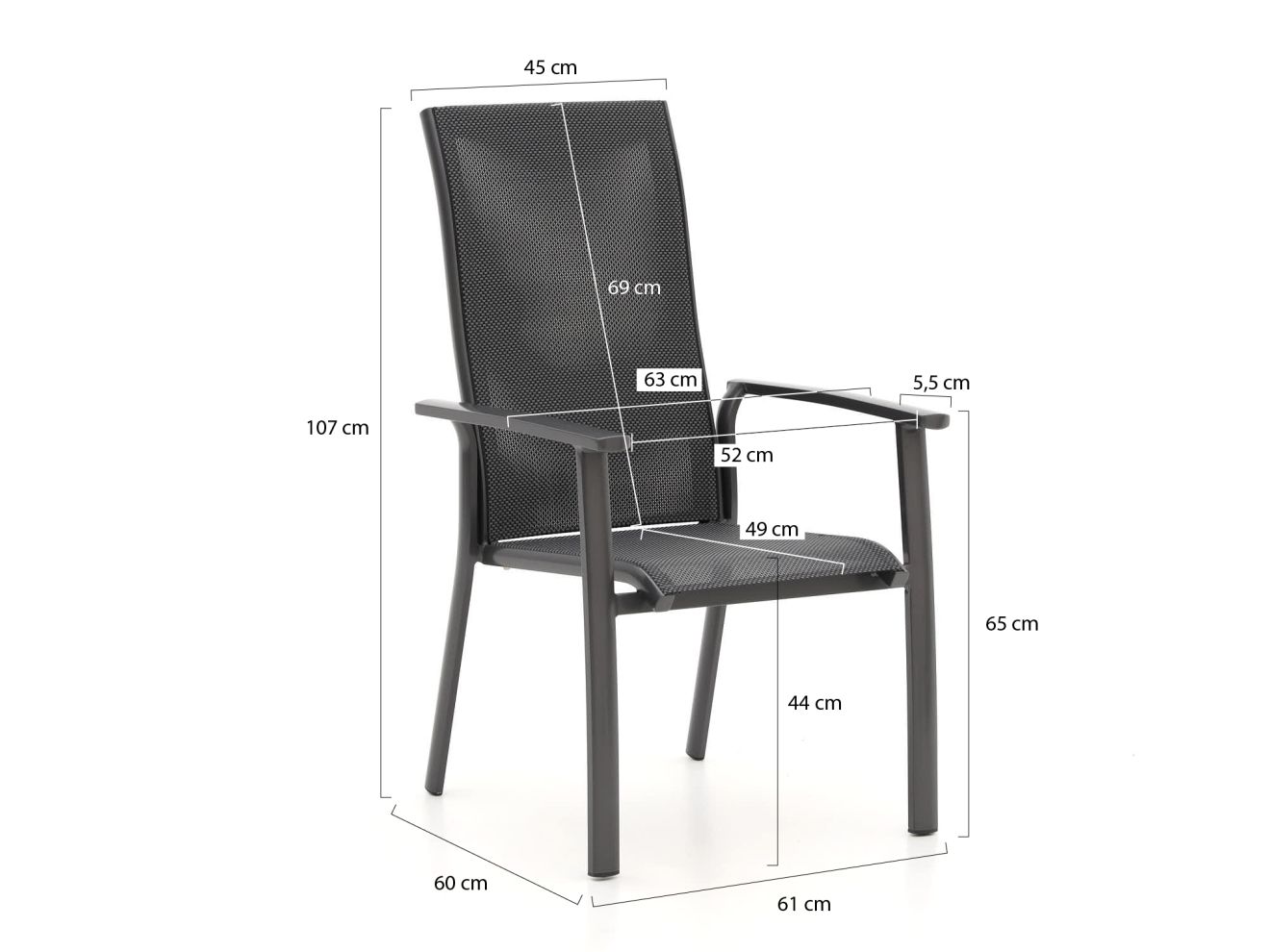 Bellagio Avio/Sestino 90 cm Gartenmöbel-Set 5-teilig stapelbar günstig online kaufen