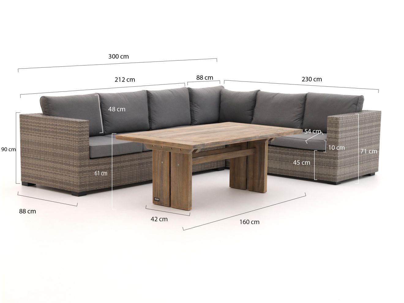 Forza Giotto/ROUGH-L Ecklounge-Set 3-teilig rechts Grau  Rabatt: 40 %