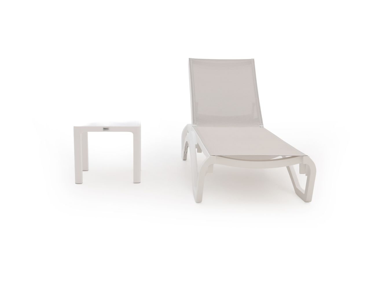 Forza Russi Gartenliegen-Set 3-teilig stapelbar verstellbar Weiß