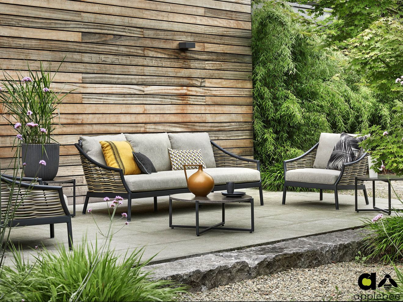 Apple Bee Milou Gartensofa 2-Sitzer 145 cm Grau 145x70cm Rabatt: 8 %