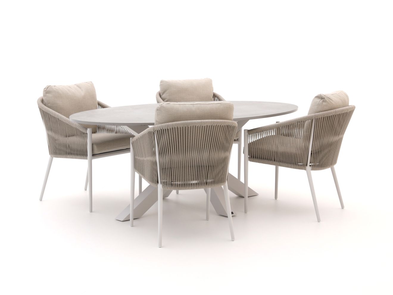 Bellagio Mineo/Induno Ellips 200 cm Gartenmöbel-Set 5-teilig günstig online kaufen