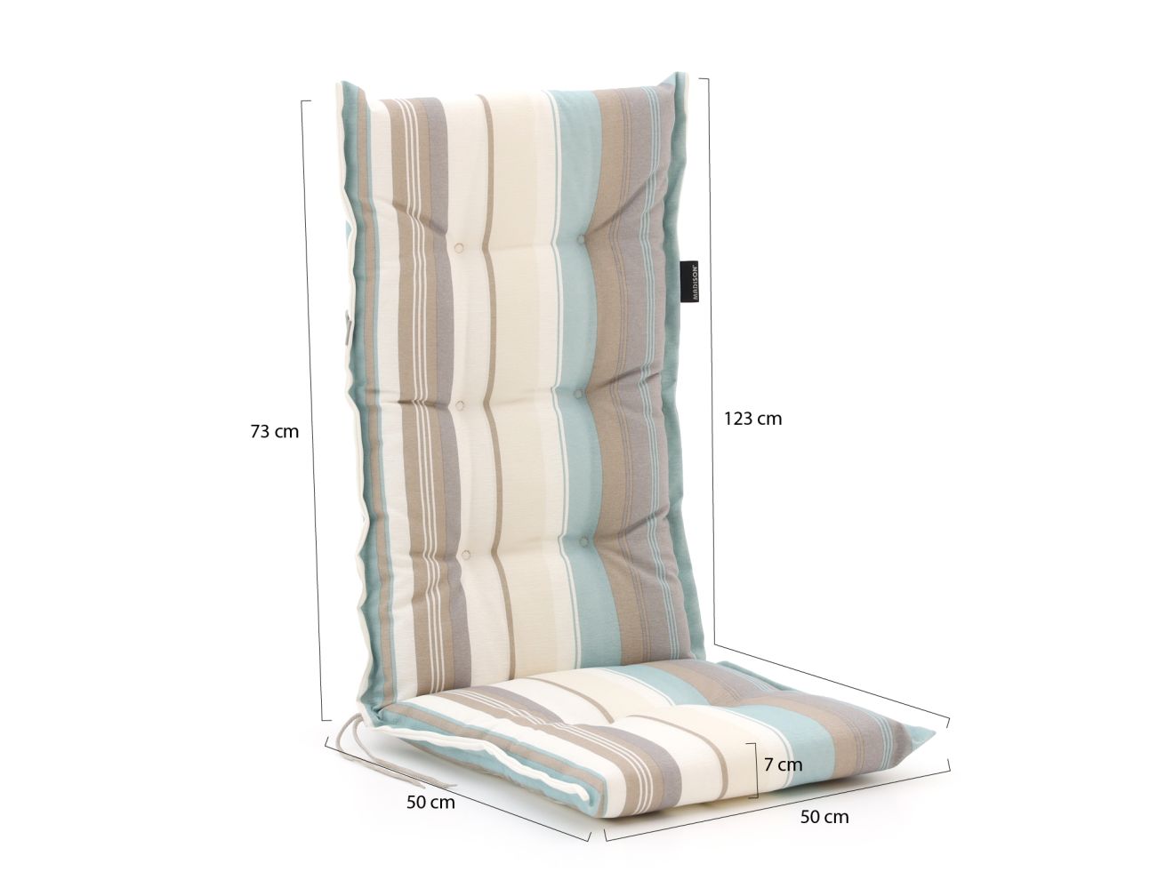 Madison Hochlehner dick 123x50 cm Taupe 123x50cm