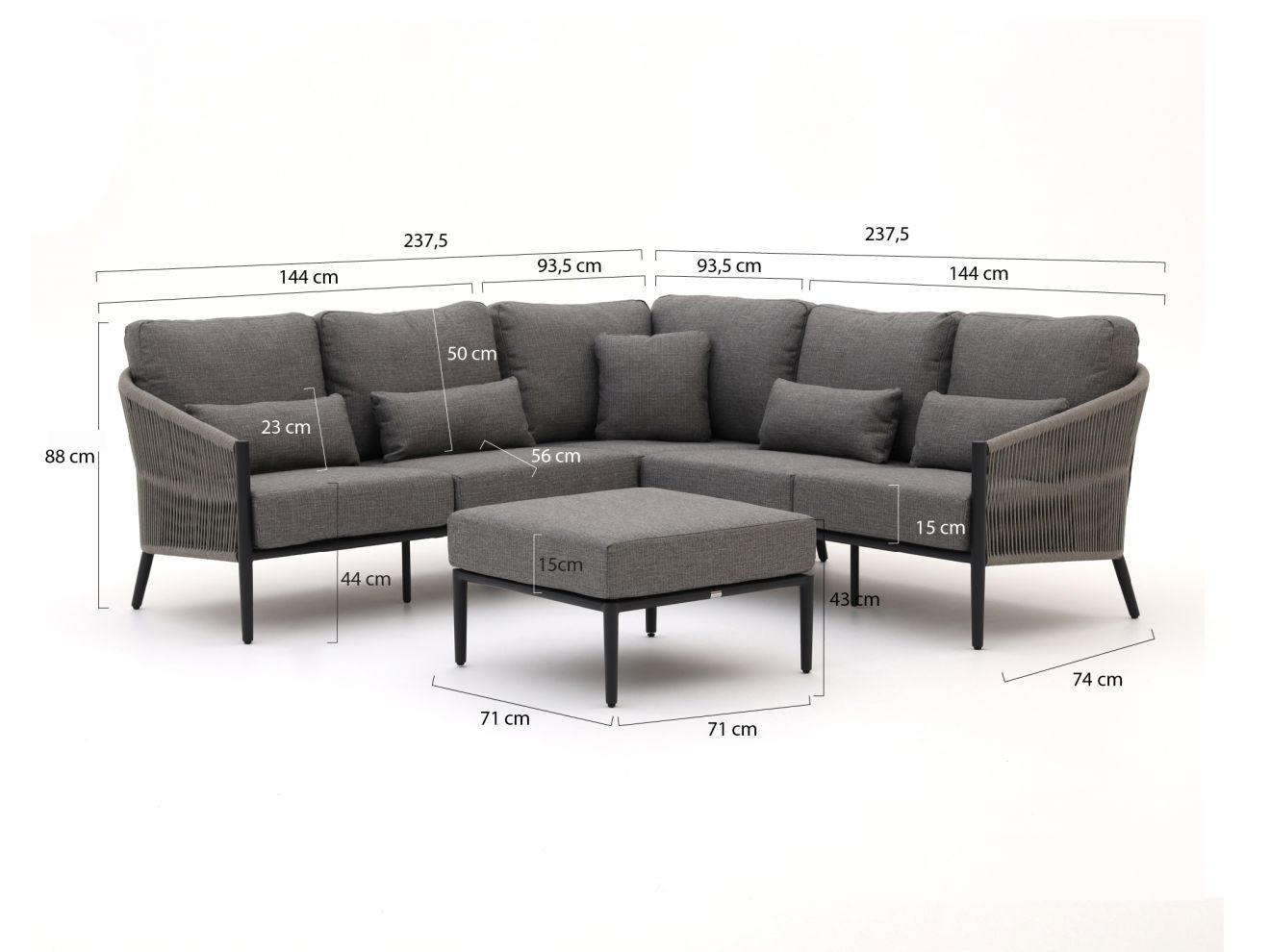 Bellagio Mineo Ecklounge-Set 4-teilig Gr...