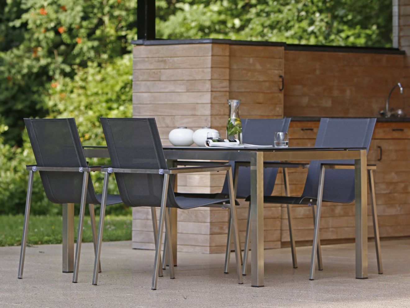 Bernstein Mainz Gartenstuhl stapelbar Grau  Rabatt: 19 %