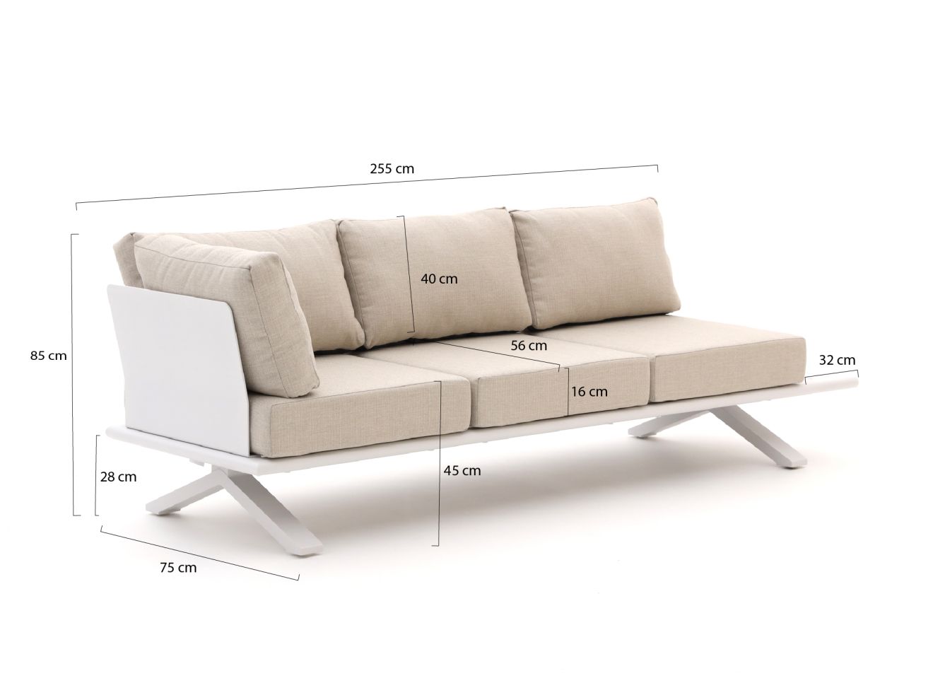 Bellagio La Tomba Gartensofa 3-Sitzer 255 cm inkl. Eckelement günstig online kaufen