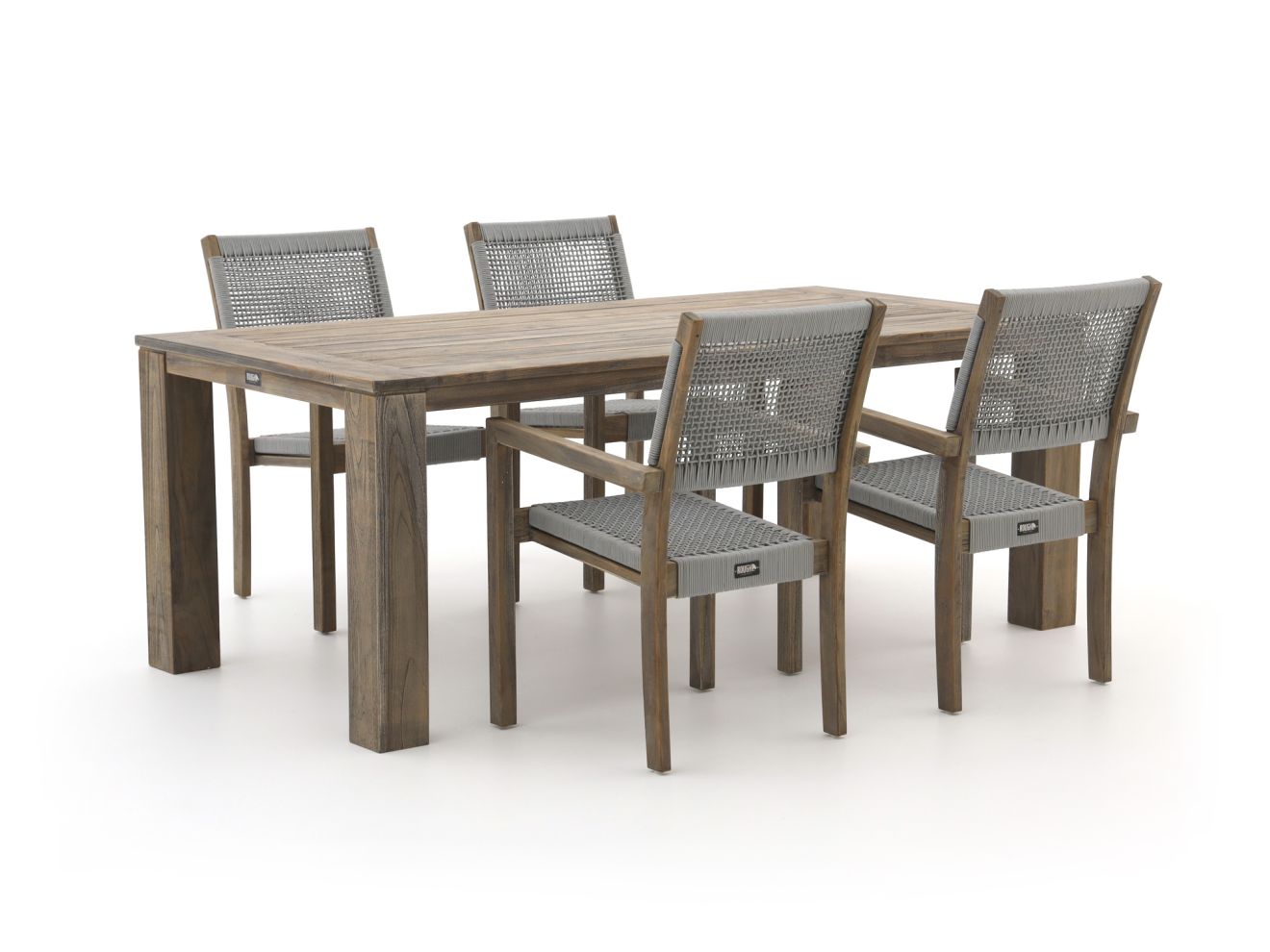 ROUGH-Batang Rope/ROUGH-X 200cm dining tuinset 5-delig stapelbaar günstig online kaufen